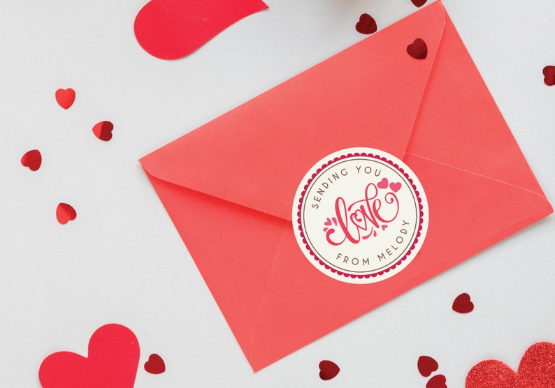 Sending You Love Mailing Sticker Happy Mail Stickers Snail Etsy