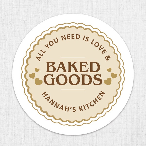 All You Need is Love Baking Stickers, Personalized Baking Sticker, From the Kitchen of Stickers, Homemade Baking Label, Baking Supplies