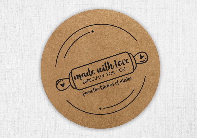 Made with Love Baking Stickers Kraft Stickers Personalized Etsy