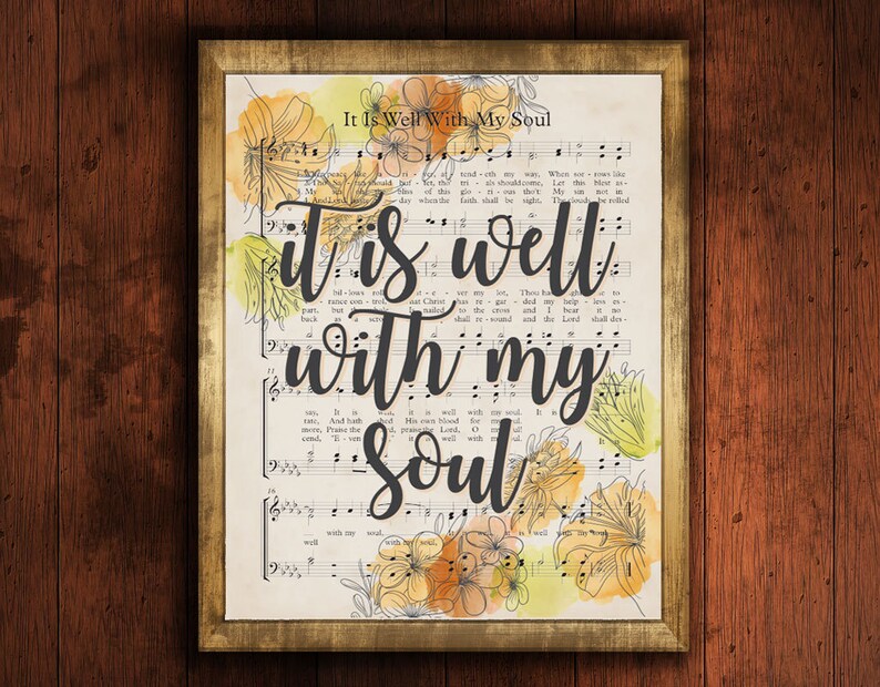 It Is Well With My Soul Christian Wall Art Hymn Wall Art Etsy