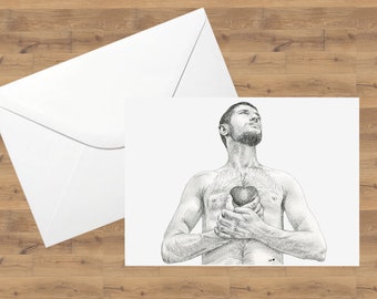 My heart Gay Art Print Greetings card Gay Birthday Gay Anniversary Gay Valentines Gay Boyfriend Gay Husband