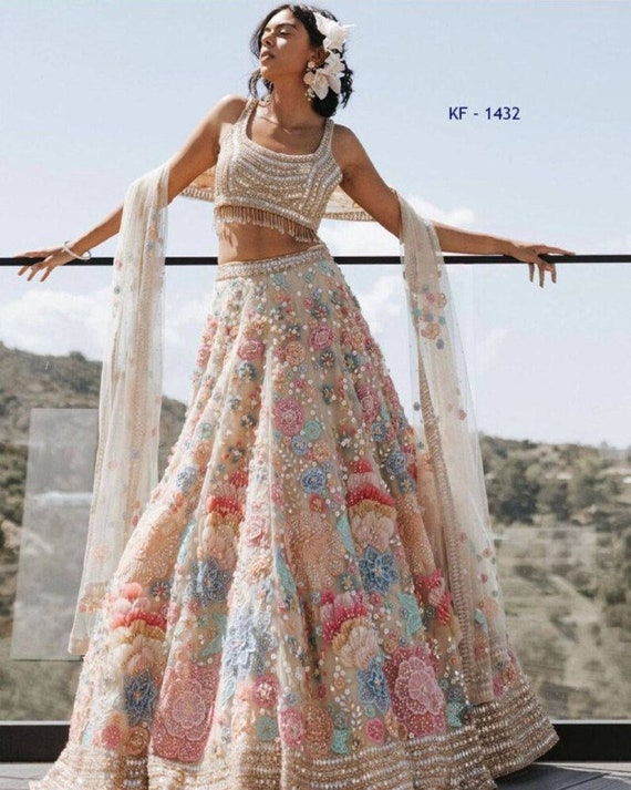 Multi Color Designer Lehenga Choli for Women Bollywood Style Party