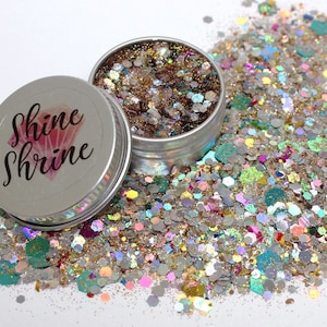 Hidden Gem Festival-glittergel met goud, zilver en juweel getinte dikke glitter voor gezicht, lichaam en haar Langdurige gebruiksklare aloë-gel