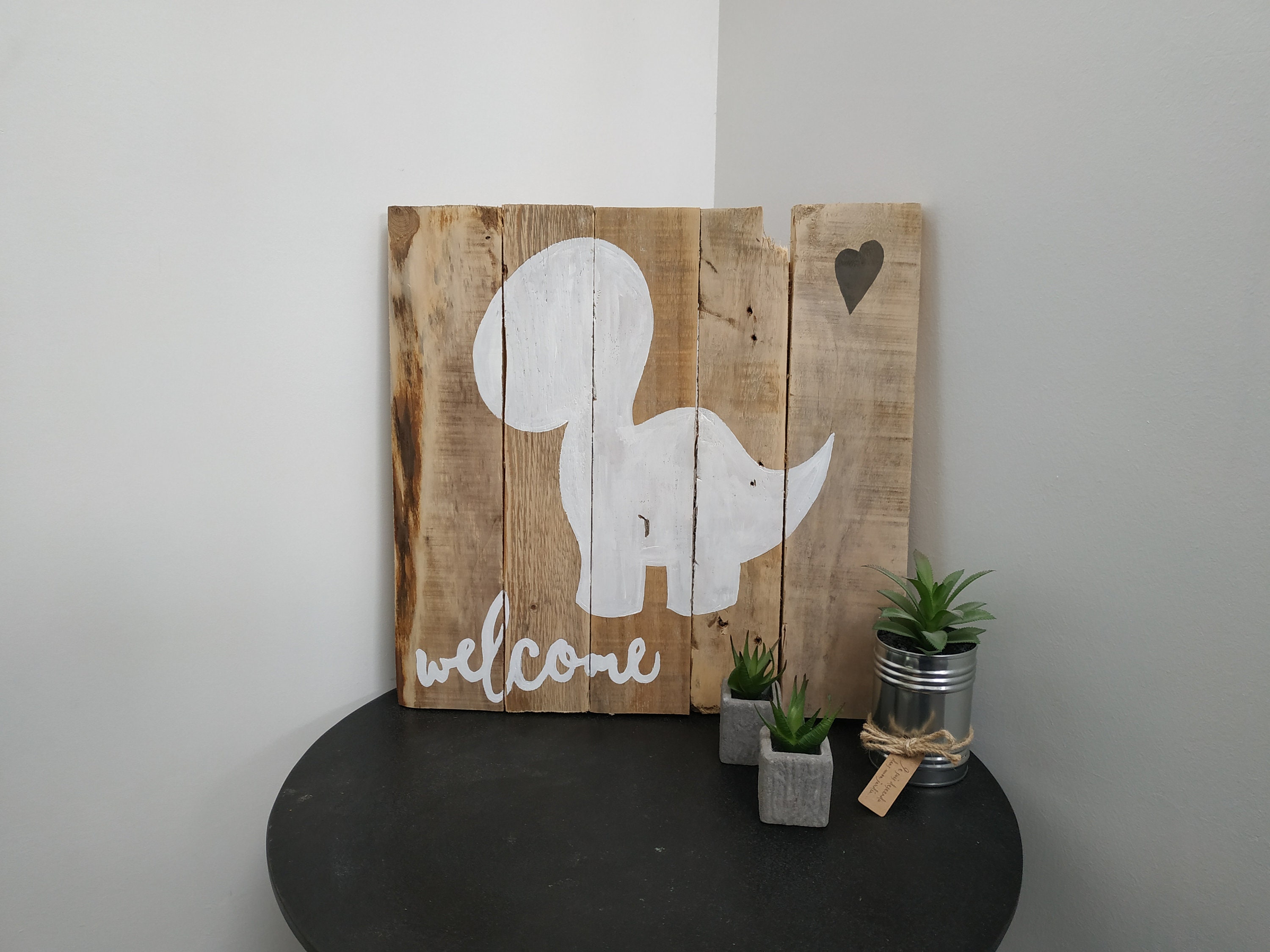 Panneau Déco Mural Dino Bienvenue