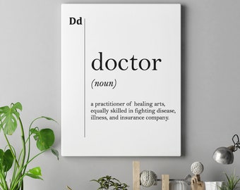 Dokter canvaskunst, dokter poster, dokter cadeau, dokter definitie, ziekenhuis muurkunst, dokter kunst aan de muur