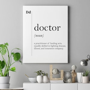 Doctor Canvas Art, Doctor Poster, Doctor Gift, Doctor Definition, Hospital Wall Art, Doctor Wall Art