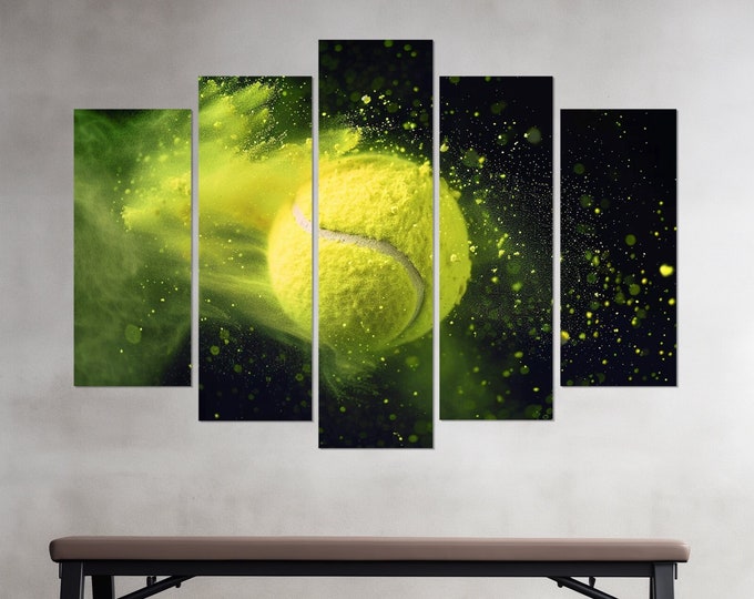 Abstract Tennis Canvas Print, Tennis Wall Art, Tennis Player Gift, Tennis Wall Decor, Tennis Painting, Framed and Ready to Hang