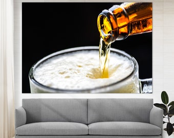 Beer Canvas Art, Bar Wall Decor, Beer Print, Kitchen Wall Decor, Man Cave Decor, Restaurant Decor Beer Wall Art Beer Poster Beer Photo