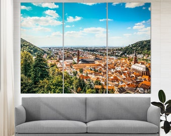 Heidelberg Skyline, Heidelberg Canvas Art, German Wall Art, Heidelberg Print, German Decor, Heidelberg Poster, German Gift