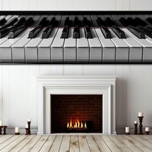 Large Piano Canvas Print, Piano Wall Art, Black and White Piano Canvas Art, Musician Gift, Piano Wall Decor, Framed and Ready to Hang