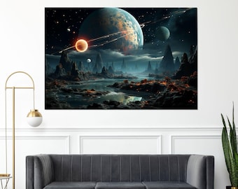 大きな木星ポスター、NASA木星惑星ポスター、壁アート装飾、キャンバス