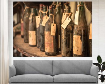 Vintage Wine Wall Art, Wine Canvas Print, Restaurant Decor, Winery Wall Decor, Wine Poster, Wine Lover Gift