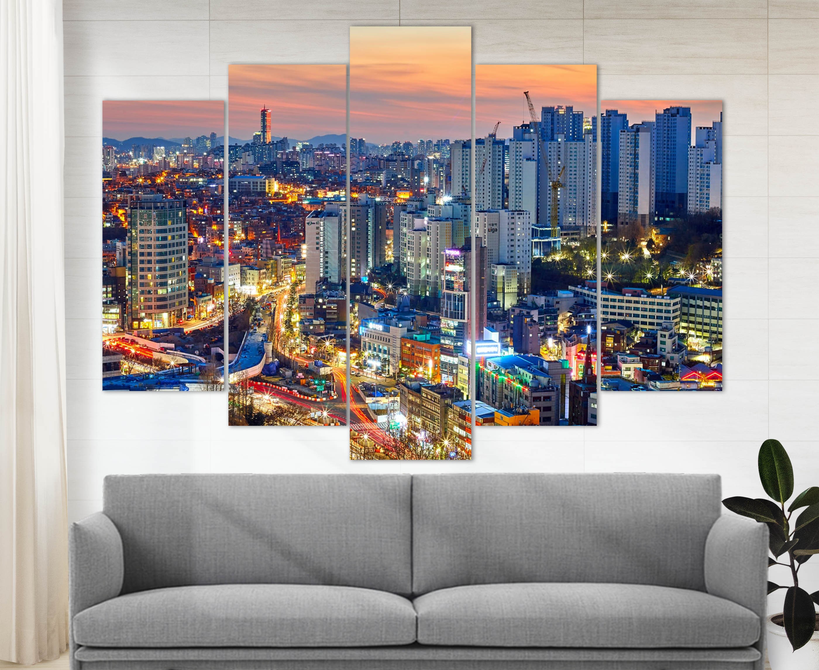 Seoul Wall Art Cyberpunk South Korea Poster Seoul night street Print South Korea Wall Art South Korea Print Seoul Poster