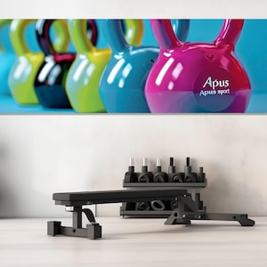 Fitness Motivation Wall Art, Workout Canvas Print, Gym Wall Decor, Fitness Wall Art, Fitness Panoramic Print, Framed and Ready to Hang