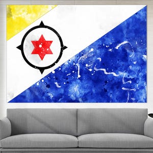 Bonaire Flag Canvas Print, Bonaire Wall Art, Flag of Bonaire Print