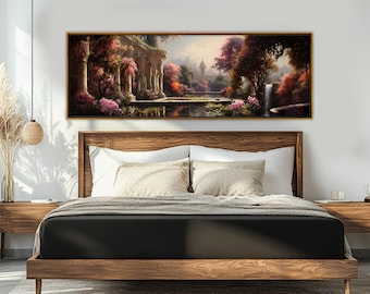 Ancient Oriental Gardens Canvas Print, Persian Wall Art, Framed and Ready to Hang