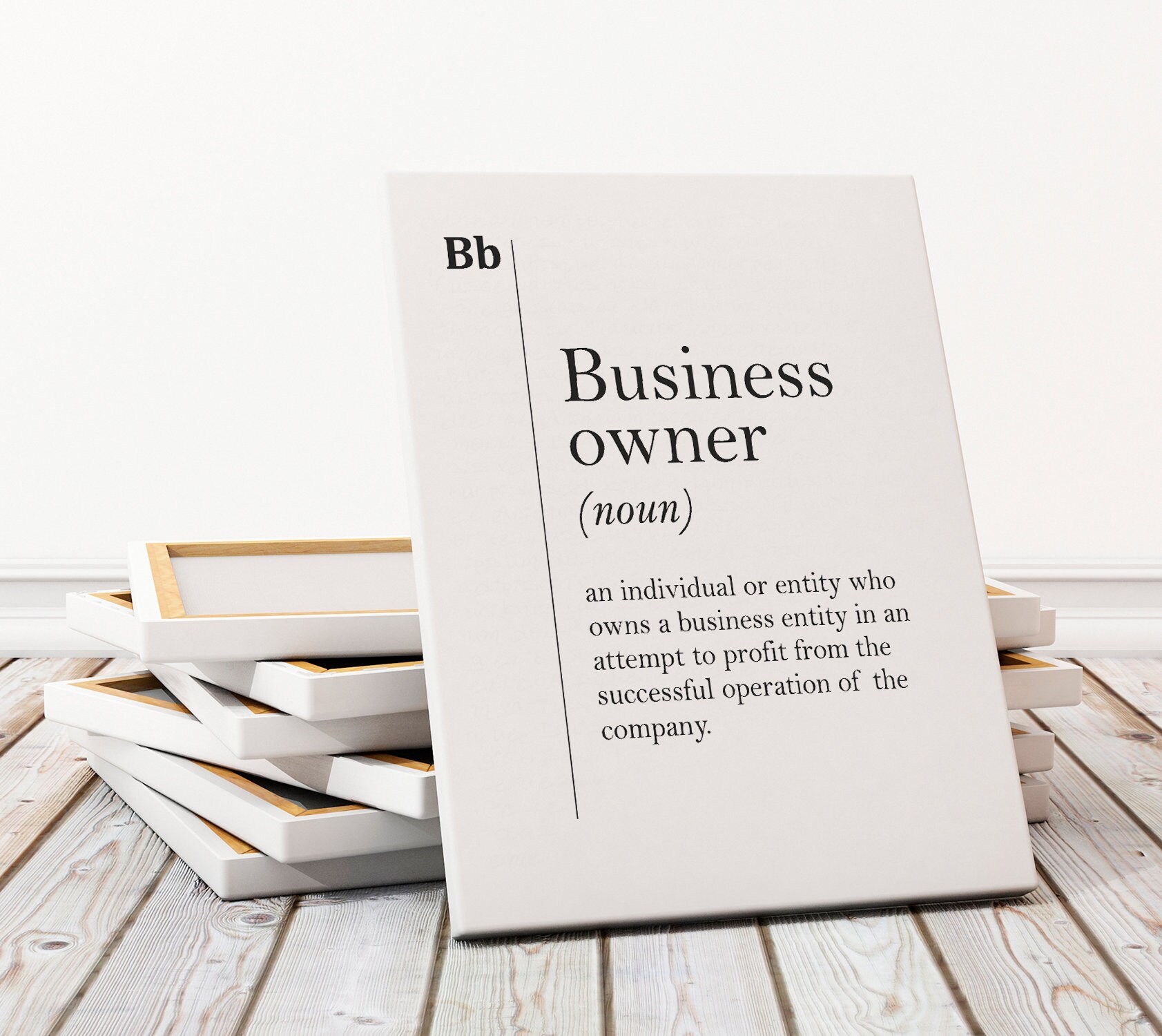 Business Owner Definition Canvas Print Businessman Gift Etsy Canada