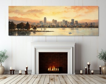 Abstract Oakland Wall Art, Oakland Painting Canvas Print, Large Oakland Poster, Oakland Print, Framed and Ready to Hang