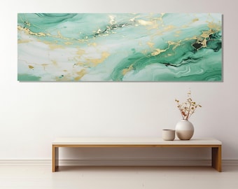 Large Marble Painting Canvas Print, Contemporary Wall Art, Modern Home Wall Decor, Framed and Ready to Hang