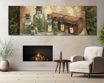 Travel Apothecary Kit Painting Canvas Print, Vintage Medicine Wall Art, Pharmacist Gift, Pharmacy Wall Decor, Framed and Ready to Hang