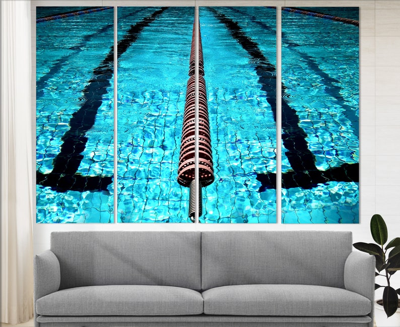 Swimming Pool Underwater Canvas Art Swimming Wall Art Etsy