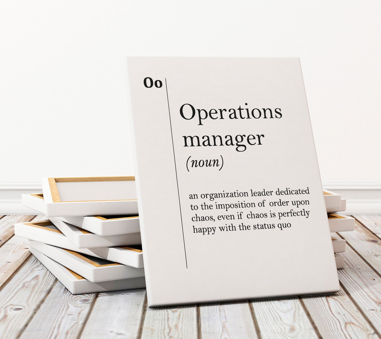 Operations Manager Canvas PM Definition Print Gift for Coworker Boss ...