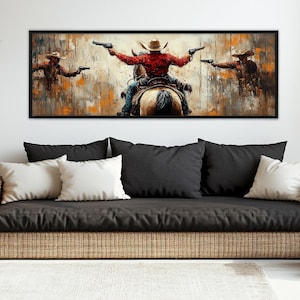 Cowboys Canvas Print, Wild West Wall Art, Framed and Ready to Hang