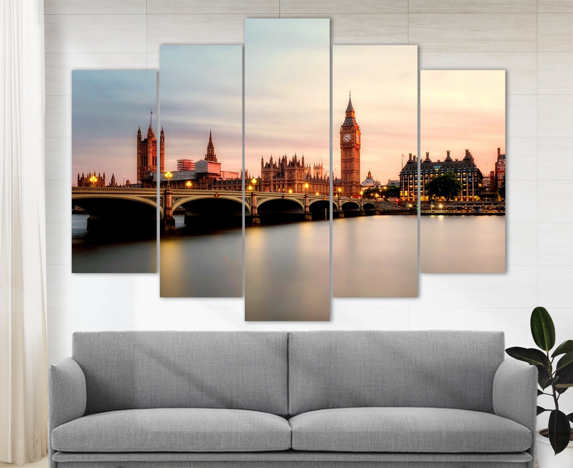 Scenic London Photography Bridge Over Thames in London Canvas - Etsy