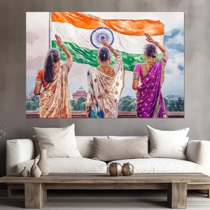 Abstract Indian Wall Art, India Flag Canvas Print, India Painting, Flag of India Print, Indian Wall Decor, Framed and Ready to Hang