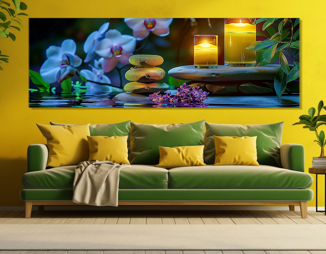 Spa Stones and Candles Canvas Print, Spa Zone Wall Decor, Spa Wall Art ...