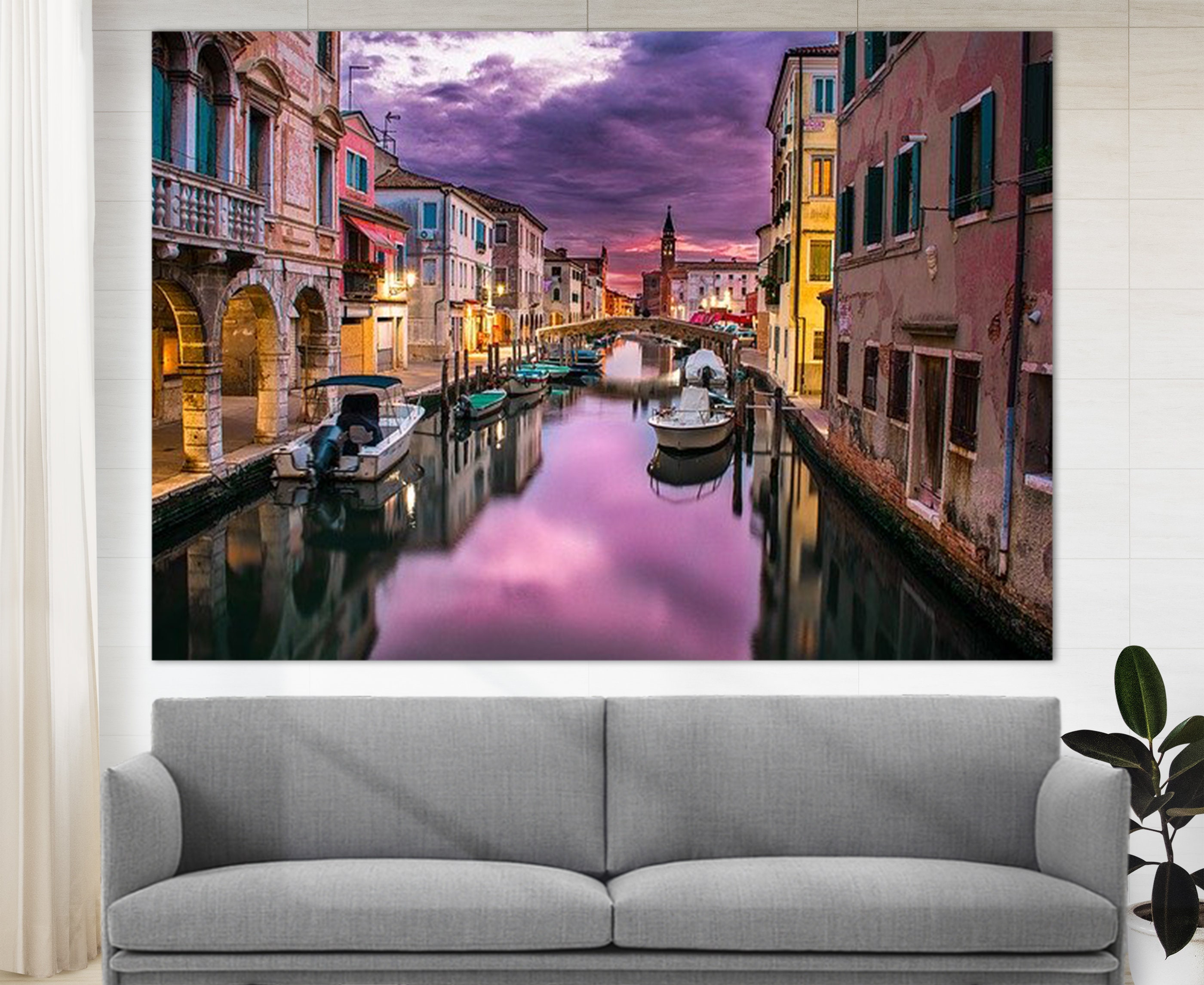 Venice Downtown Canvas Art Venice Wall Art Venetian Gondola - Etsy