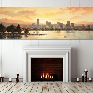 Abstract Oakland Wall Art, Oakland Painting Canvas Print, Large Oakland Poster, Oakland Print, Framed and Ready to Hang