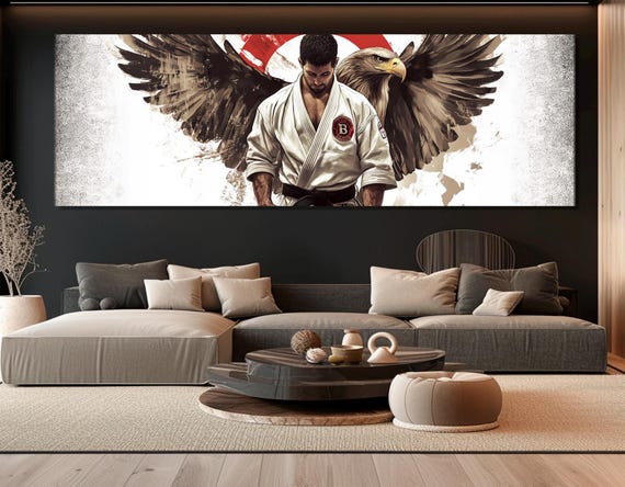 Abstract Jiu-jitsu Wall Art, Karate Canvas Print, Jiu-jitsu Club