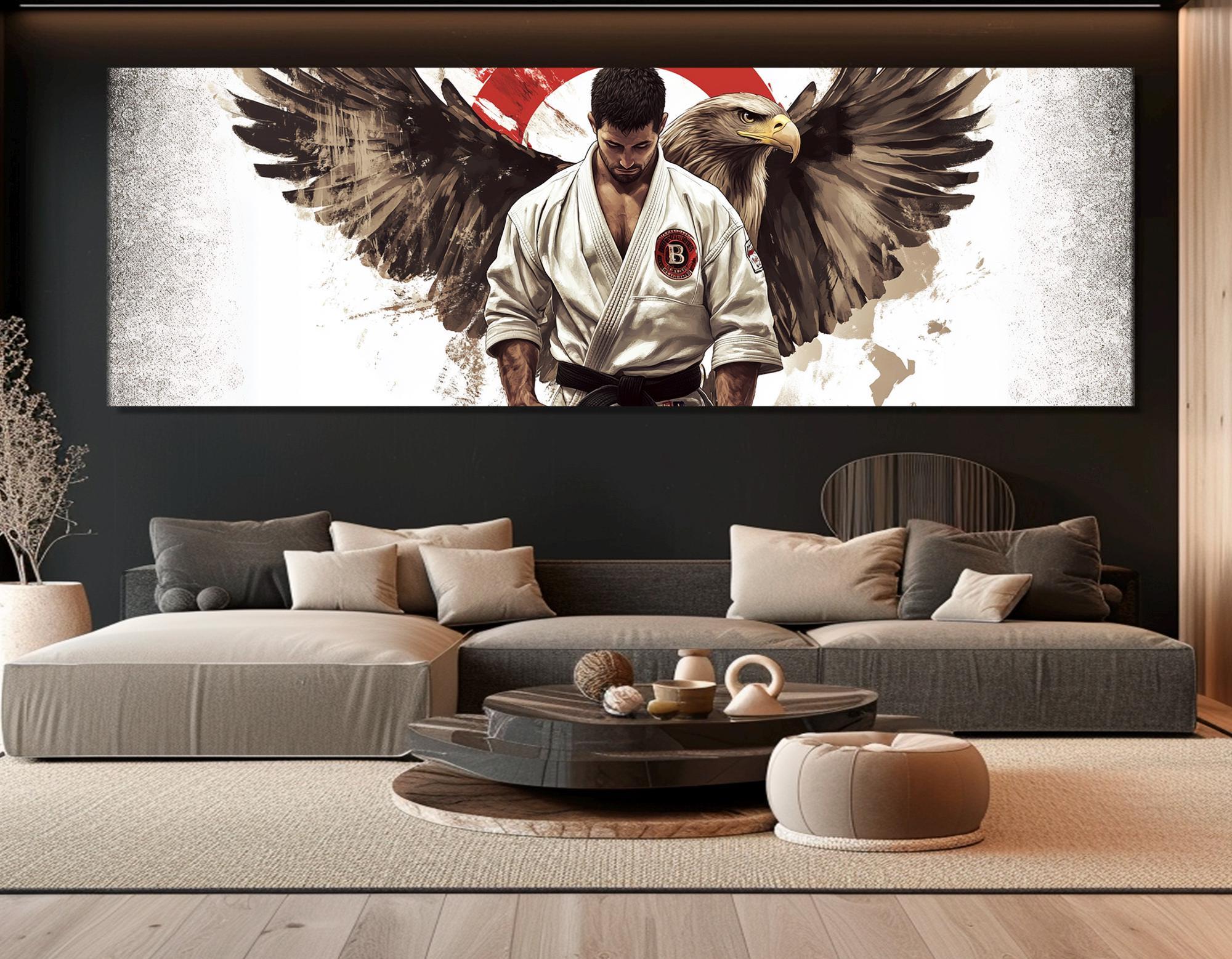 jitsu / Acrylic on canvas frameアート Abstract Jiu-jitsu Wall Art, Karate Canvas Print, Jiu-jitsu Club