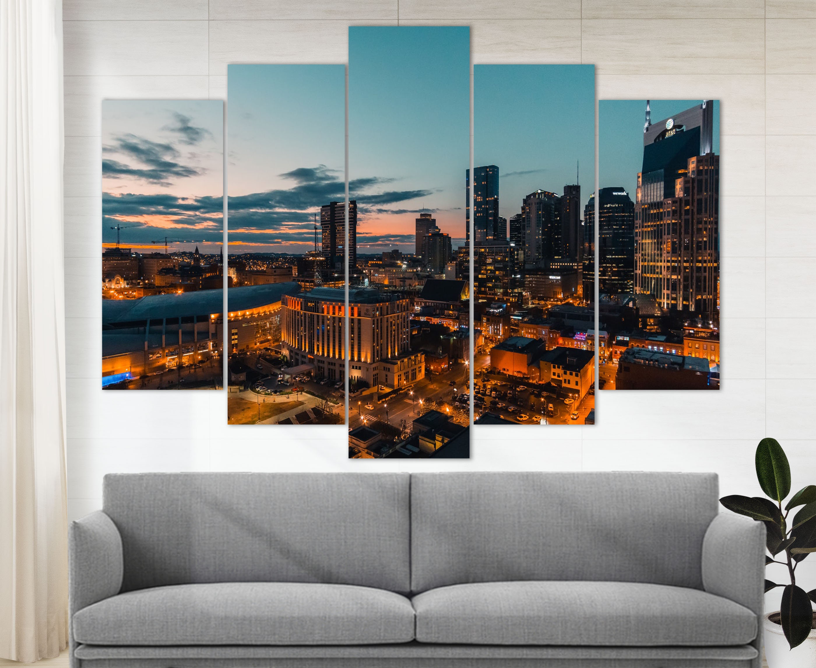 Nashville Wall Art Nashville Skyline Nashville Canvas Art Etsy