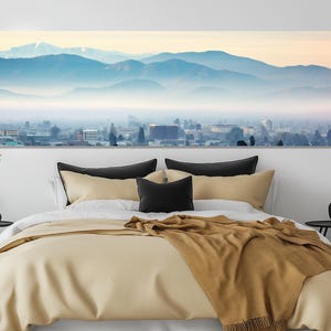 Misty San Jose Skyline Canvas Print, Abstract San Jose Wall Art, Foggy San Jose Painting, Large San Jose Print, Framed and Ready to Hang