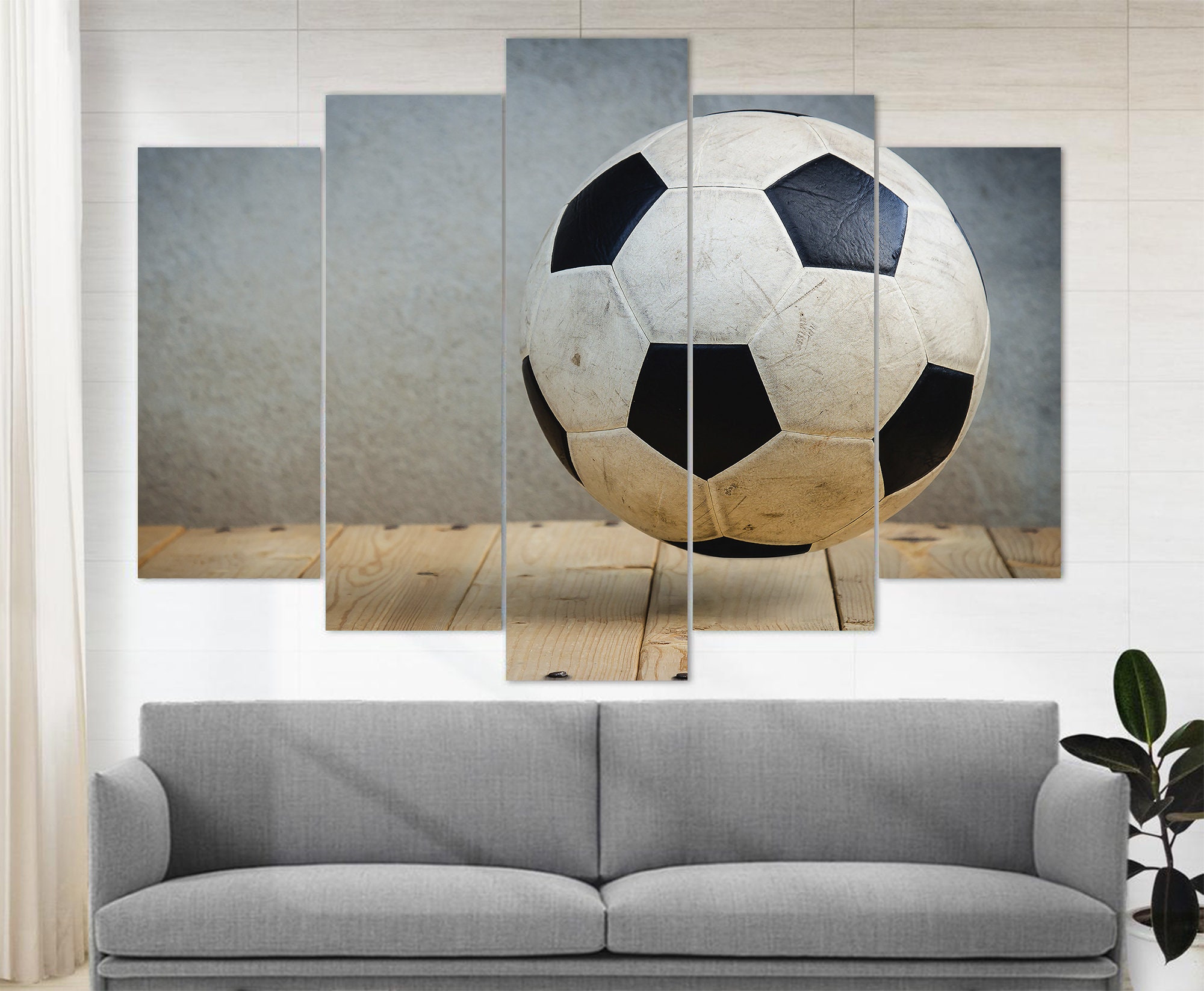 Abstract Soccer Canvas Art Soccer Ball Print Game Room | Etsy