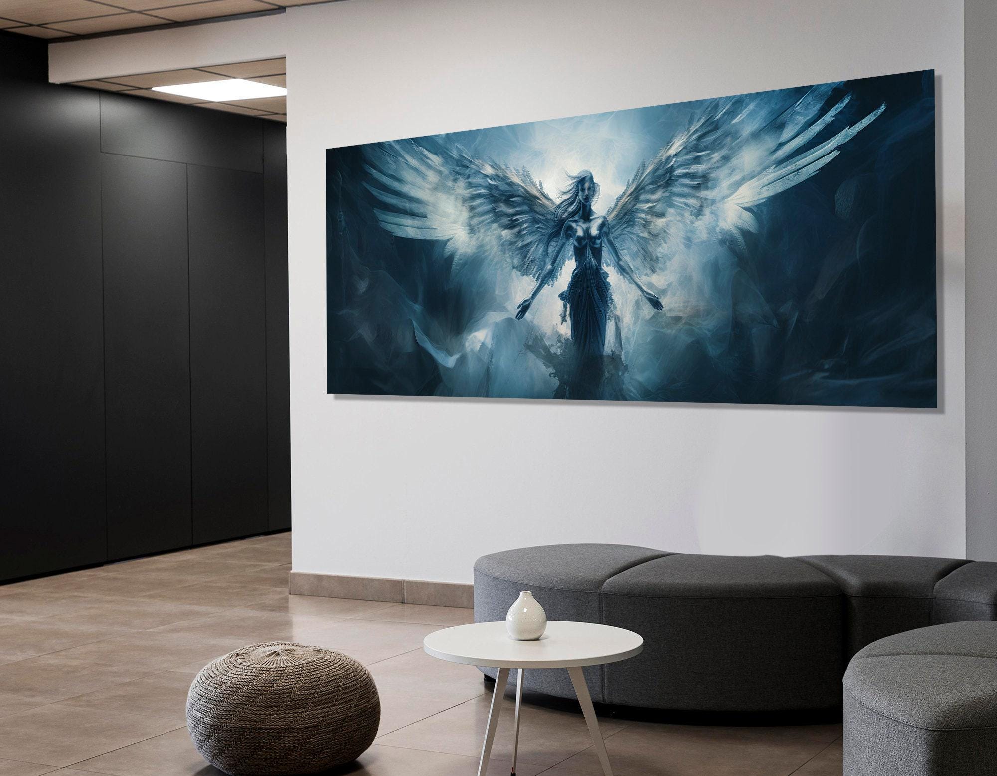 Abstract Eangels Abstract Angel Painting Canvas Print, Angel Poster, Angels Wall Art ...