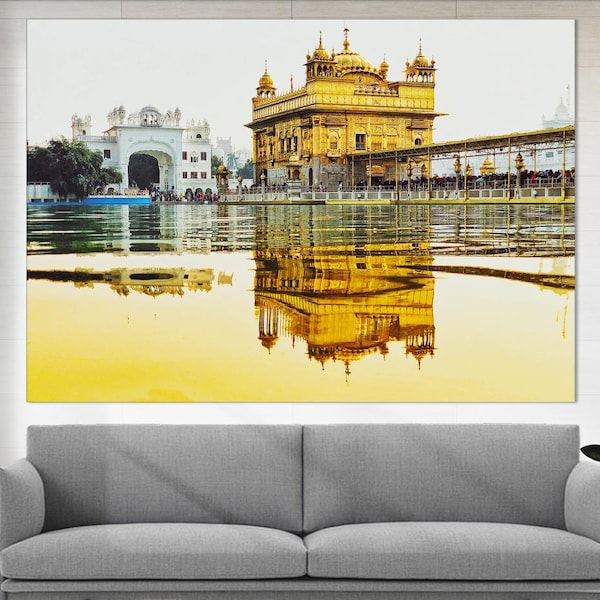 Golden Temple Sikh Gurdwara Canvas Print, Verka, Amritsar, Punjab, India Canvas Art, Indian Wall Art, India Photo