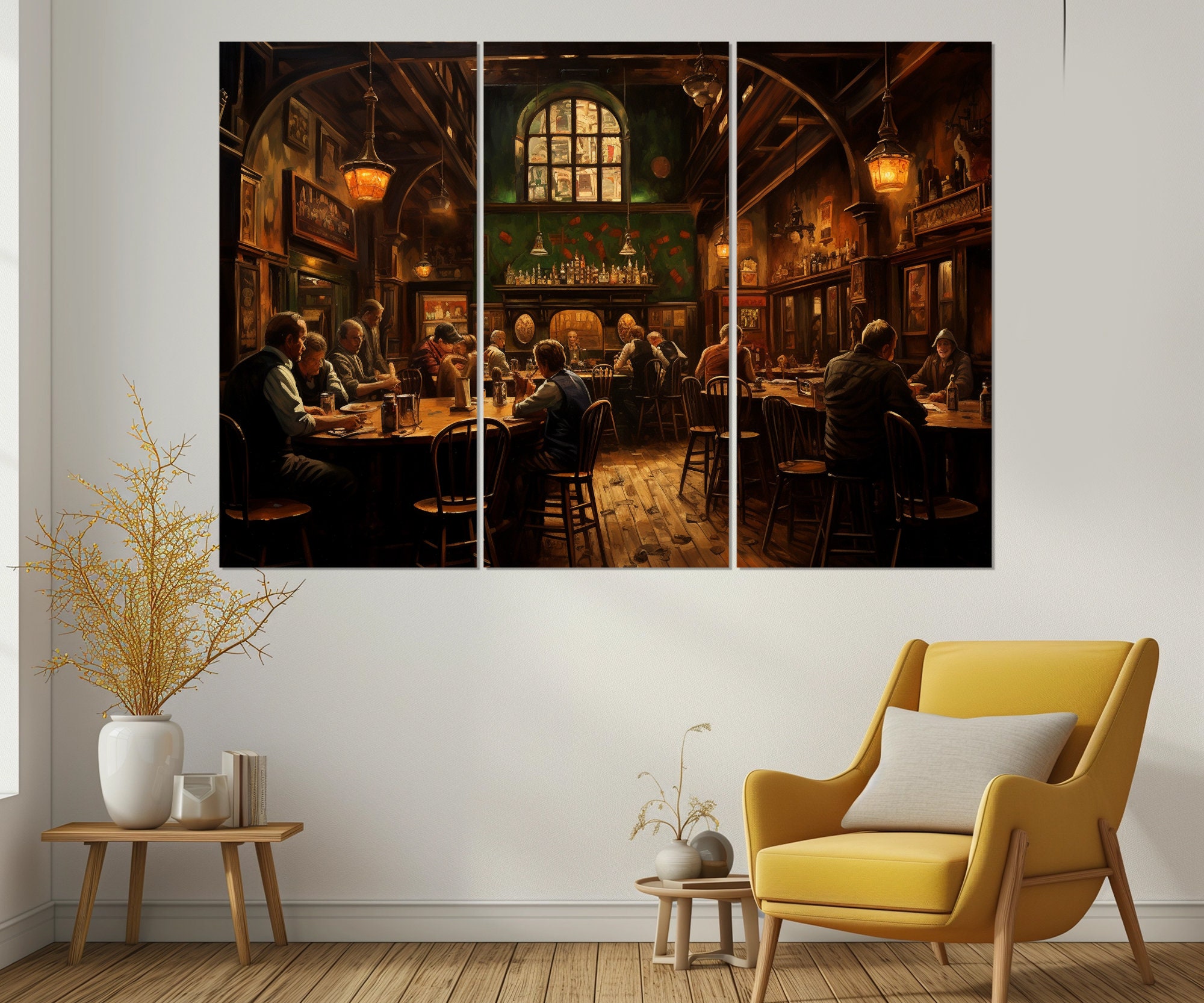 Vintage Irish Pub Abstract Canvas Print, Irish Pub Painting, Irish Wall ...