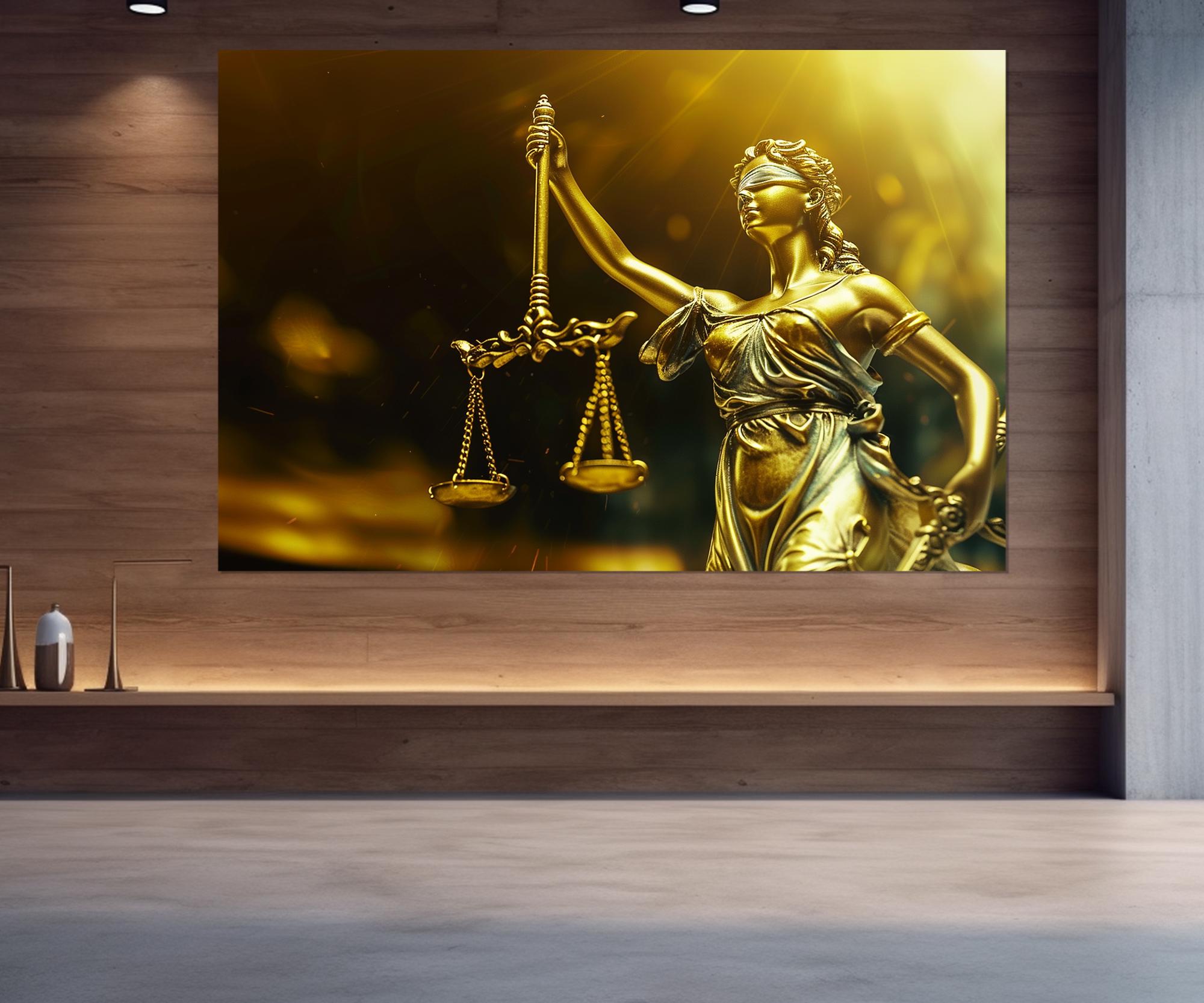 Lady Justice Canvas Print, Gift for Lawyer Office Decor, Judge Wall Art ...