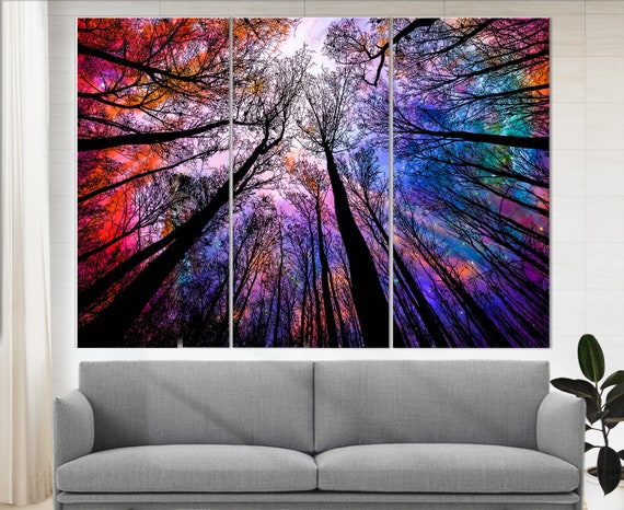 Forest Canvas Print Trees Art Colorful Photo - Tree Canvas Wall Art Nature Forest Canvas Print Trees Art Colorful Photo - Tree Canvas Wall Art Nature