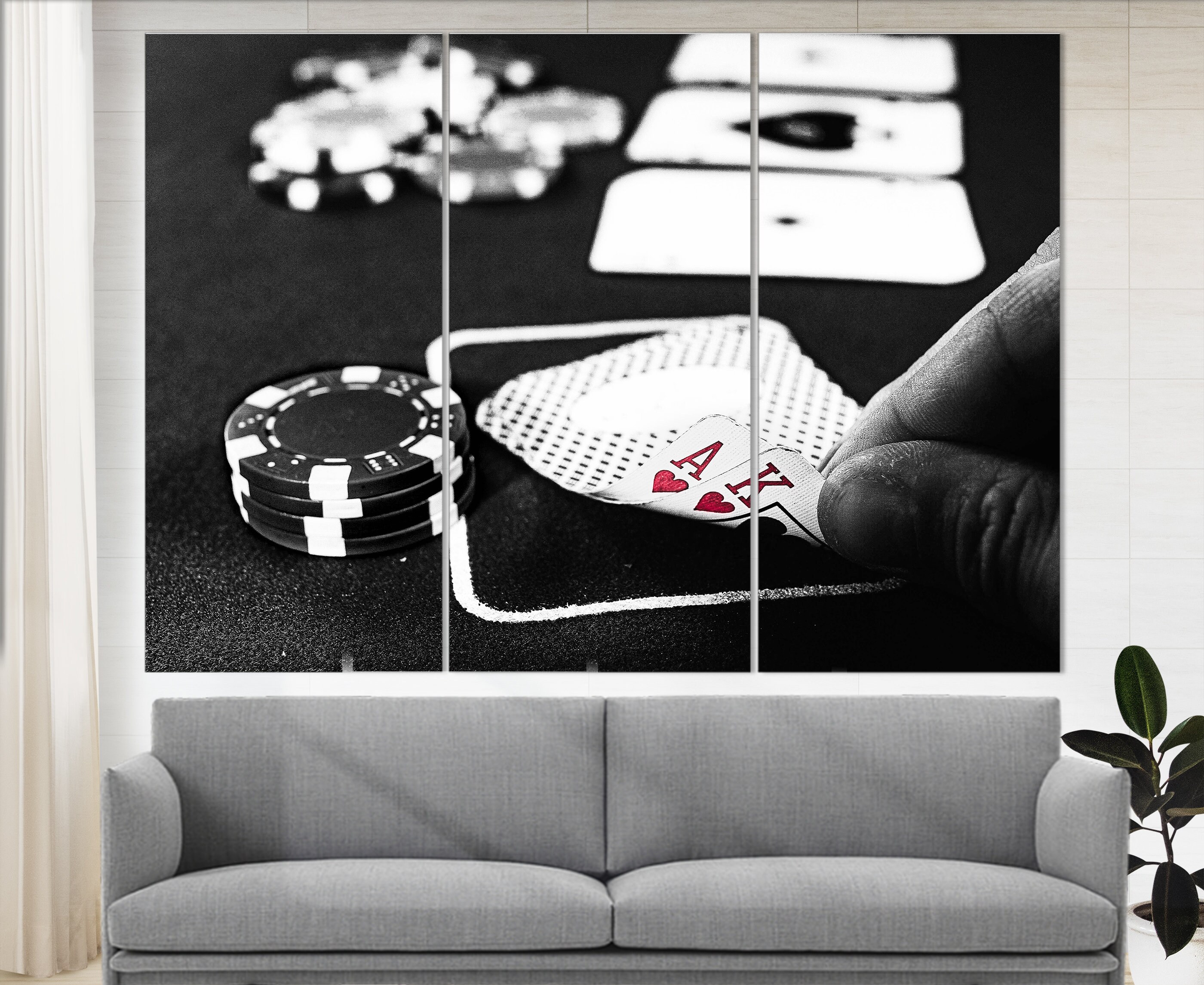 Poker Wall Art Poker Canvas Print Poker Player Gift Poker Etsy