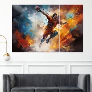Abstract Handball Painting Canvas Print, Handball Wall Art, Handball Fan Gift, Handball Poster, Framed and Ready to Hang