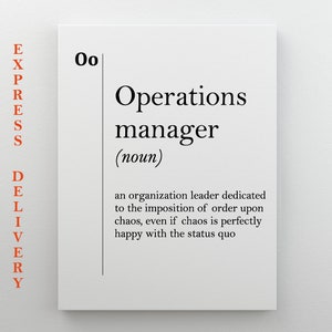 Produktionsleiter auf Leinwand, PM Definition Druck Geschenk für Mitarbeiter Chef Lustiges Poster Büro Dekor Neuer Job Wörterbuch Kunst Minimalistische Leinwand