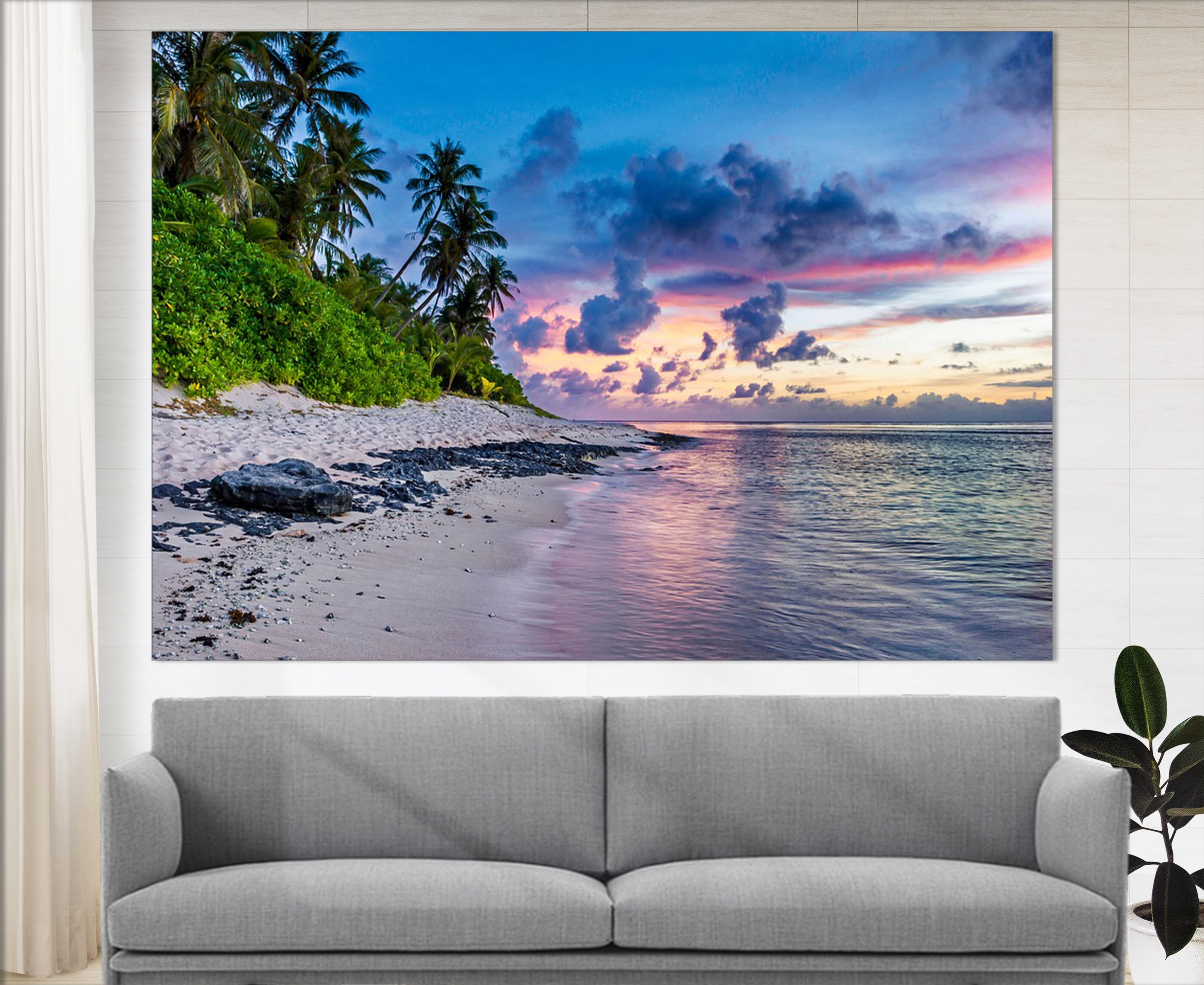 Tropical Beach Canvas Print Tropical Wall Decor Ocean Wall Etsy