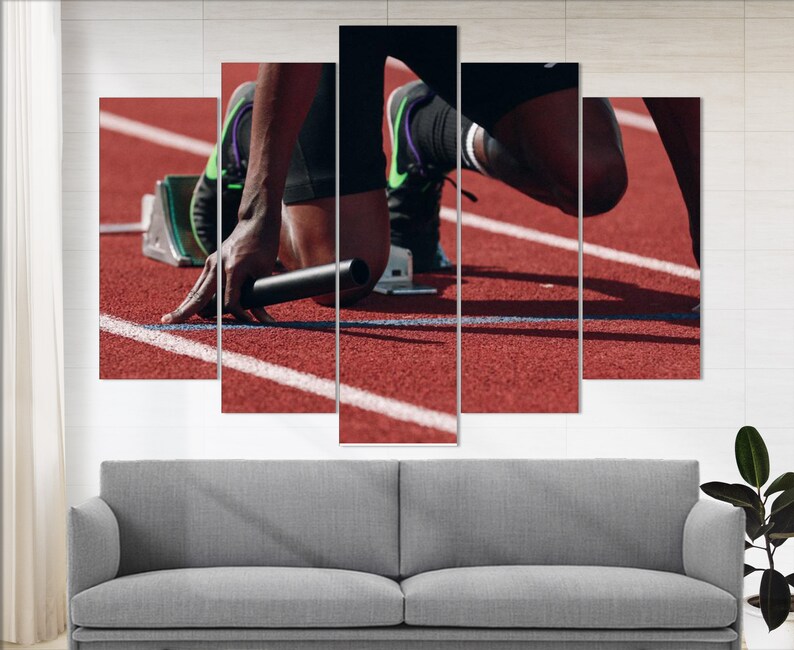 Running Wall Art Running Canvas Art Sprinter Gift Running Etsy