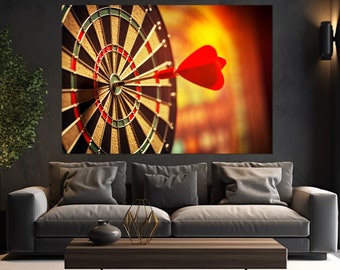 Darts Canvas Print, Darts Player Gift, Darts Wall Art, Business Canvas Art, Sports Bar Wall Decor, Motivational Art, Framed & Ready to Hang