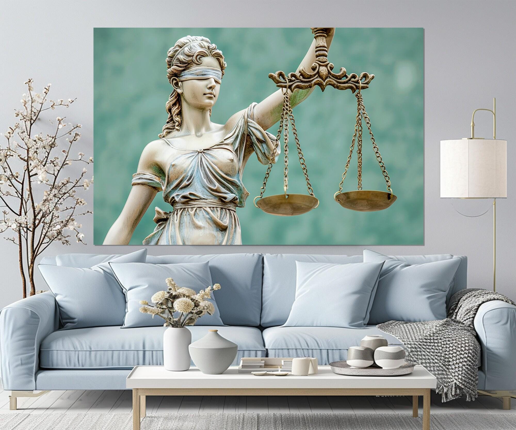 Lawyer Office Wall Decor, Lady Justice Canvas Print, Law Painting ...