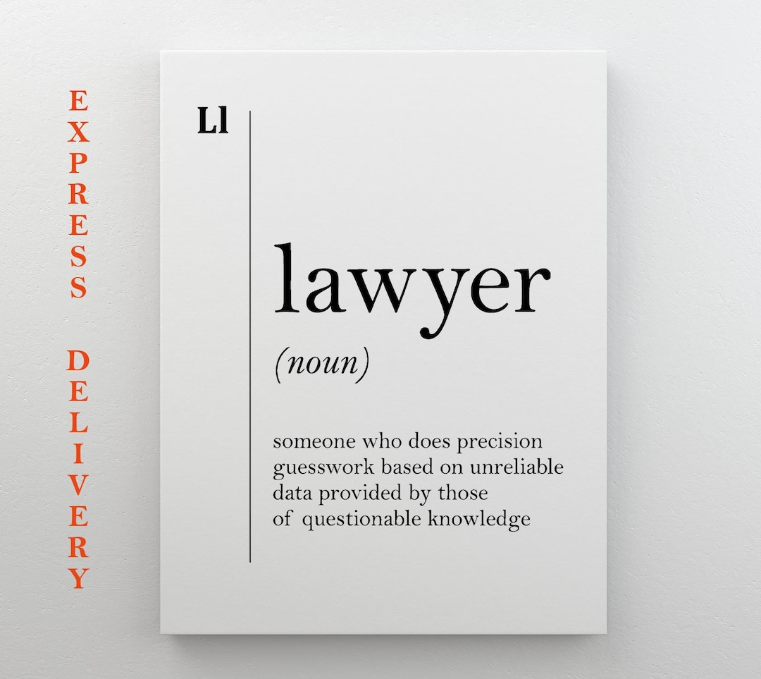 Lawyer Canvas Art Lawyer Definition Lawyer Gift Funny Attorney Gift